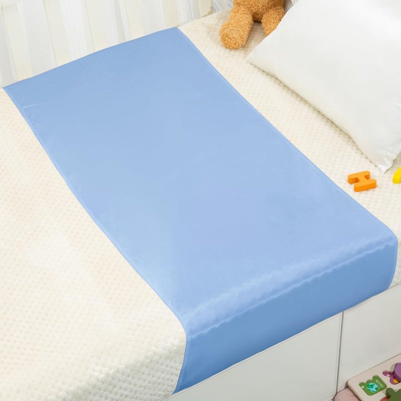 PROMEED 23 Momme Silk Bassinet Sheet for Baby Hair, No More Bed Head and Baby Bald Spots, 100% Mulberry Silk Crib Sheets for Baby Boy/Girl (Blue) - Image 1